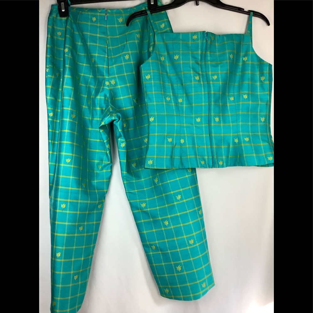 ST. John Marie ST. Claire 100%Silk Tank&Pants Set